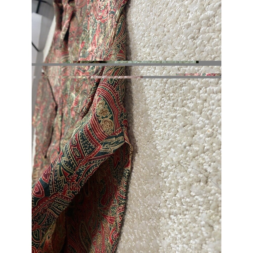 Victoria's Secret Vintage 90's Red Green Gold Paisley Night Shirt Size M - Picture 9 of 13